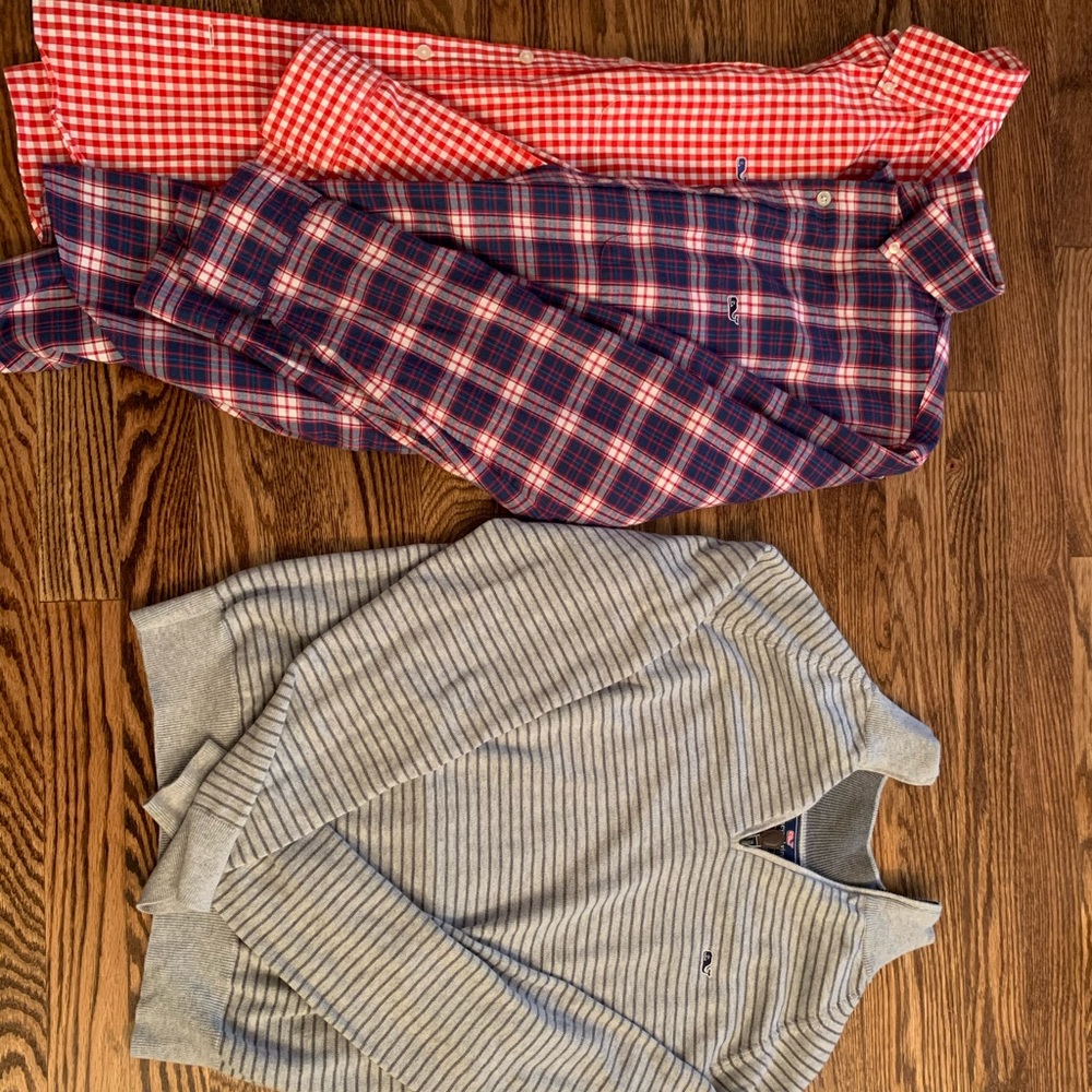 Vineyard Vines Button Down shirts and sweater